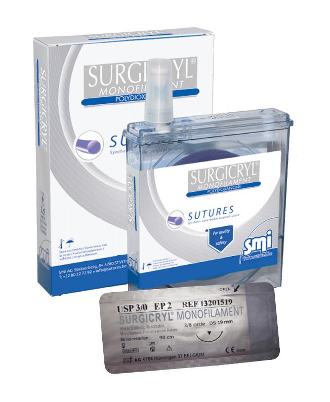 Surgicryl monofil USP 4/0 metric 1,5 Flachspule 15 m Surgicryl monofil USP 4/0 metric 1,5 Flachspule 15 m