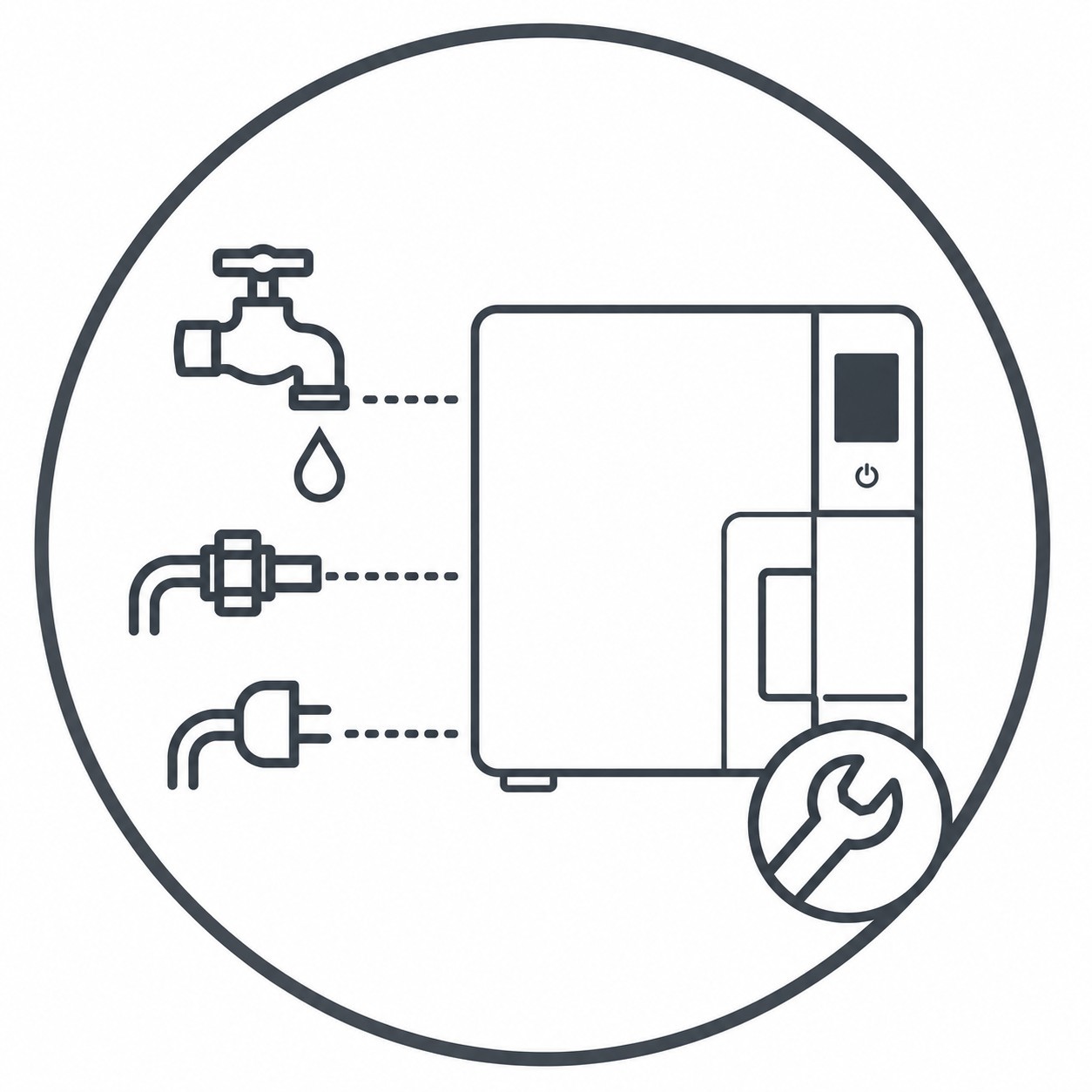 3D-Drucker, FDM-Drucker, Druckerblock, Netzstecker, Wartungswerkzeug