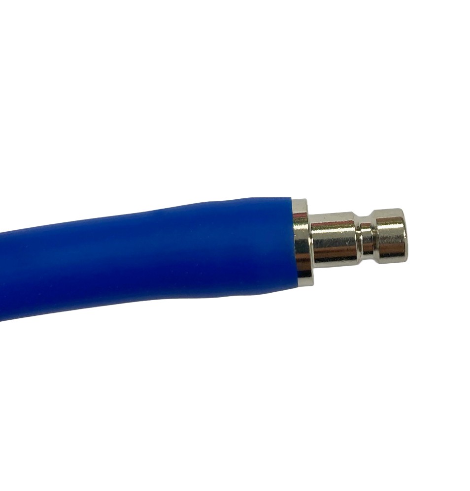 Gummi-Schlauch, blau, Schlauchende, Drahtverbindung, Druckknopf