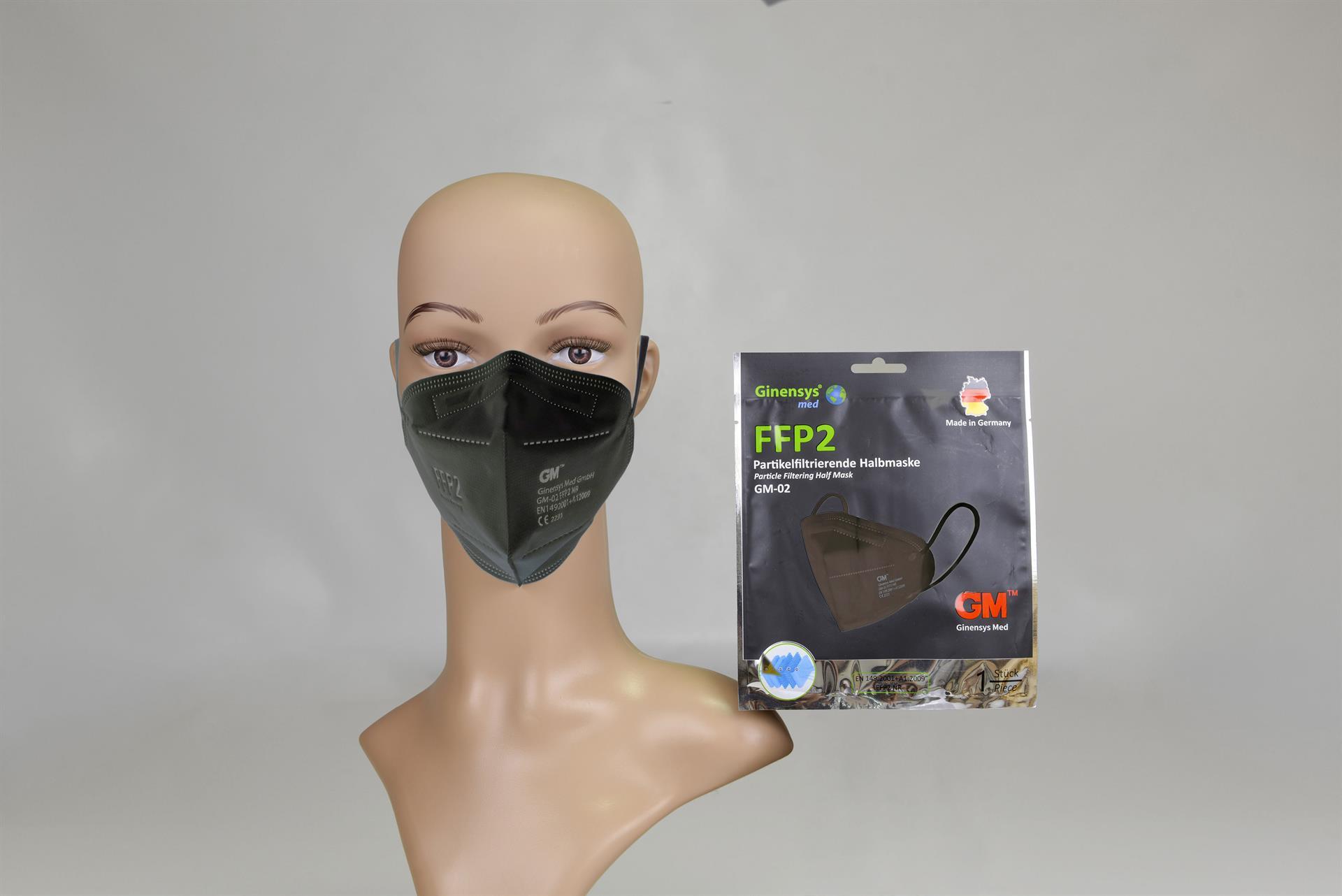 FFP2 Atemschutzmasken GM-02, 5-lagig schwarz, 50 Stück FFP2 Atemschutzmasken GM-02, 5-lagig schwarz, 50 Stück