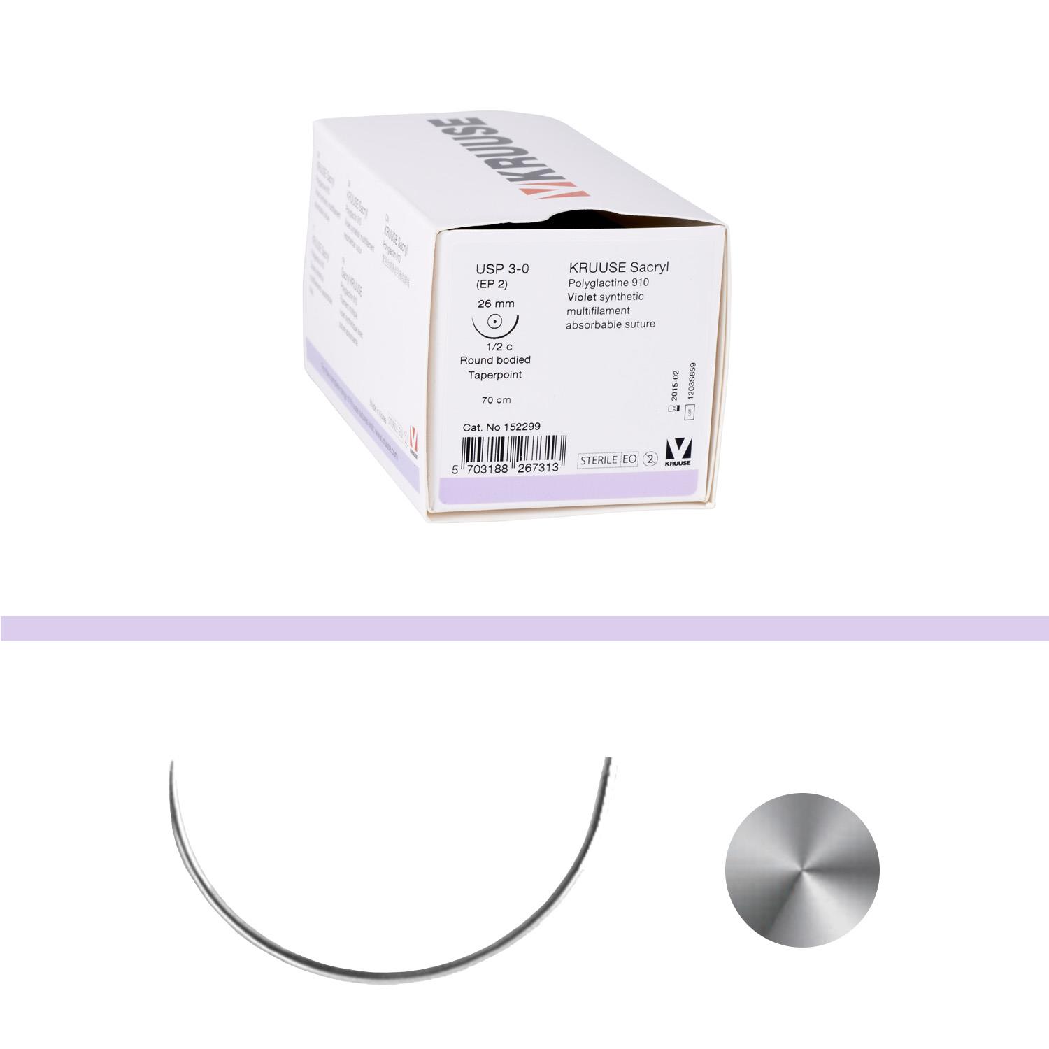 Sacryl KRUUSE USP 3-0 70cm 22mm Nadel 1/2 Kreis Rundkörpernadel 18 Stk Sacryl KRUUSE USP 3-0 70cm 22mm Nadel 1/2 Kreis Rundkörpernadel 18 Stk