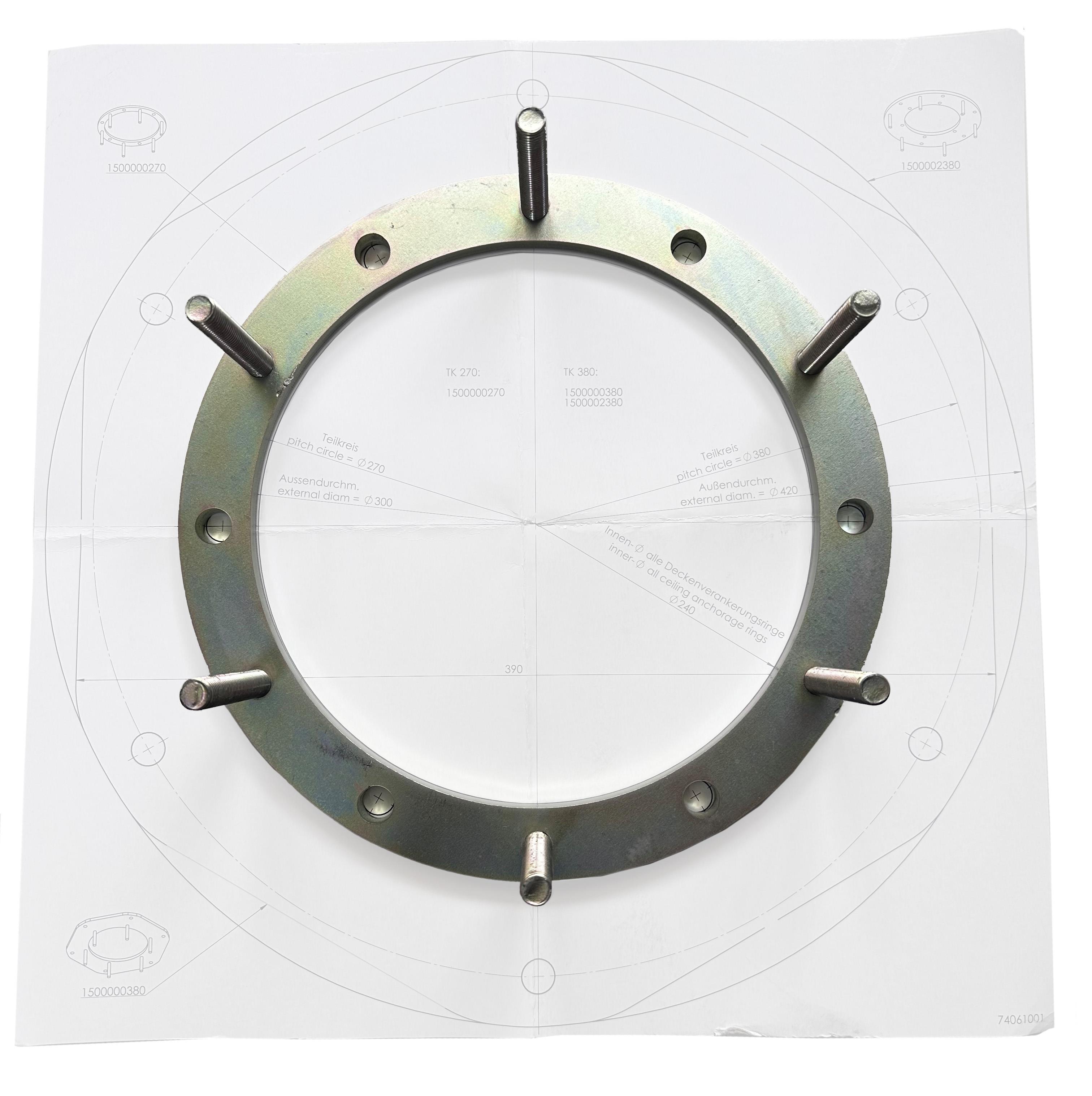 Deckenverankerungsring TK 270 Fenster, Armbanduhr, Bullauge, Fenster, Armbanduhr, Bullauge