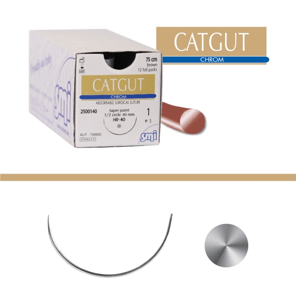 Catgut®Chrom 1/2 Kreis-Rundnadel Nadel-Fadenkombinationen
