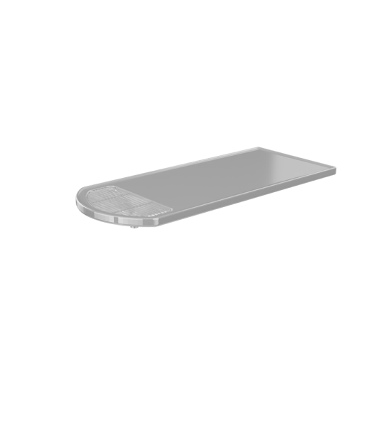 Dentaltischplatten aus GFK, weiß, mit Rand und Ablauf, verschiedene Gitter